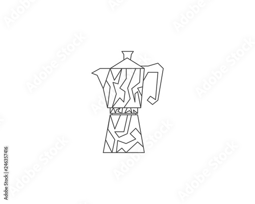 Geyser coffee maker line icon, Coffee pot logo, Coffee maker vector logo, Coffee shop logo, Vector illustration