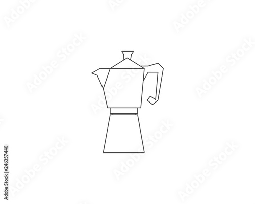Geyser coffee maker line icon, Coffee pot logo, Coffee maker vector logo, Coffee shop logo, Vector illustration