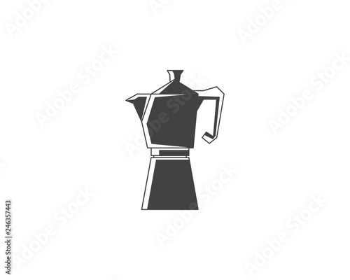 Geyser coffee maker line icon, Coffee pot logo, Coffee maker vector logo, Coffee shop logo, Vector illustration