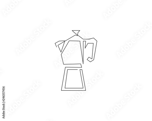 Geyser coffee maker line icon, Coffee pot logo, Coffee maker vector logo, Coffee shop logo, Vector illustration