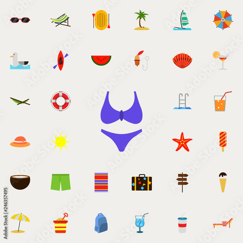 women's swimsuit flat icon. colored Summer icons universal set for web and mobile