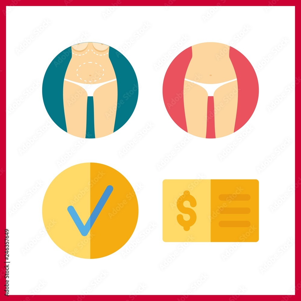 4 form icon. Vector illustration form set. check and checked icons for form works