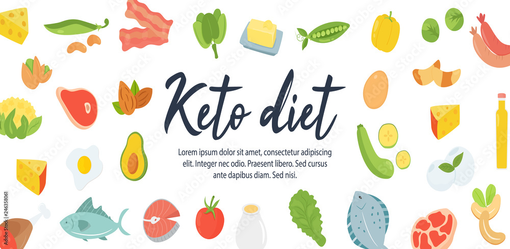 Ketogenic diet food, high healthy fats. Web banner Ketogenic diet food, high healthy fats. Web banner