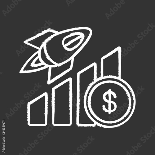 Business growth chalk icon
