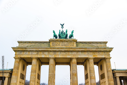 The Brandenburg Gate in Berlin, Germany, in winter