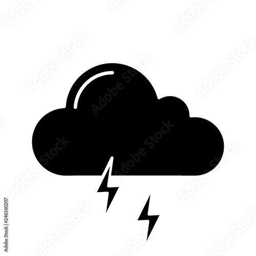 Thunderstorm glyph icon