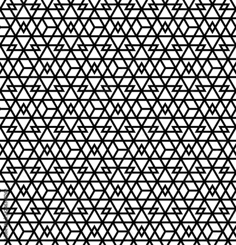 Abstract Geometric Seamless pattern .Black lines on white background