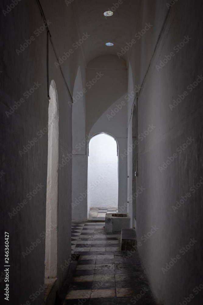 Corridor in historic arab baths in Stone Town