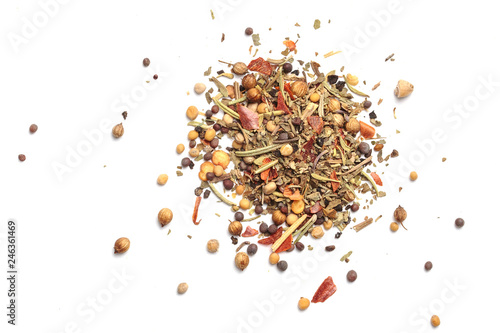 Spice mix on a white background
