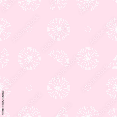 Summer print. Seamless pattern with lemon slice vector illustration background.