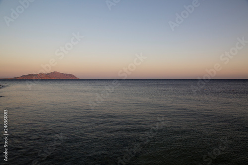 View of Tiran island and Red Sea in Sharm el Sheikh, Sinai, Egypt.