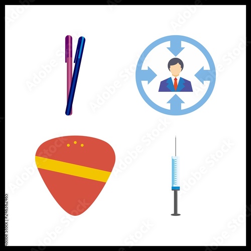 4 sharp icon. Vector illustration sharp set. target and guitar pick icons for sharp works