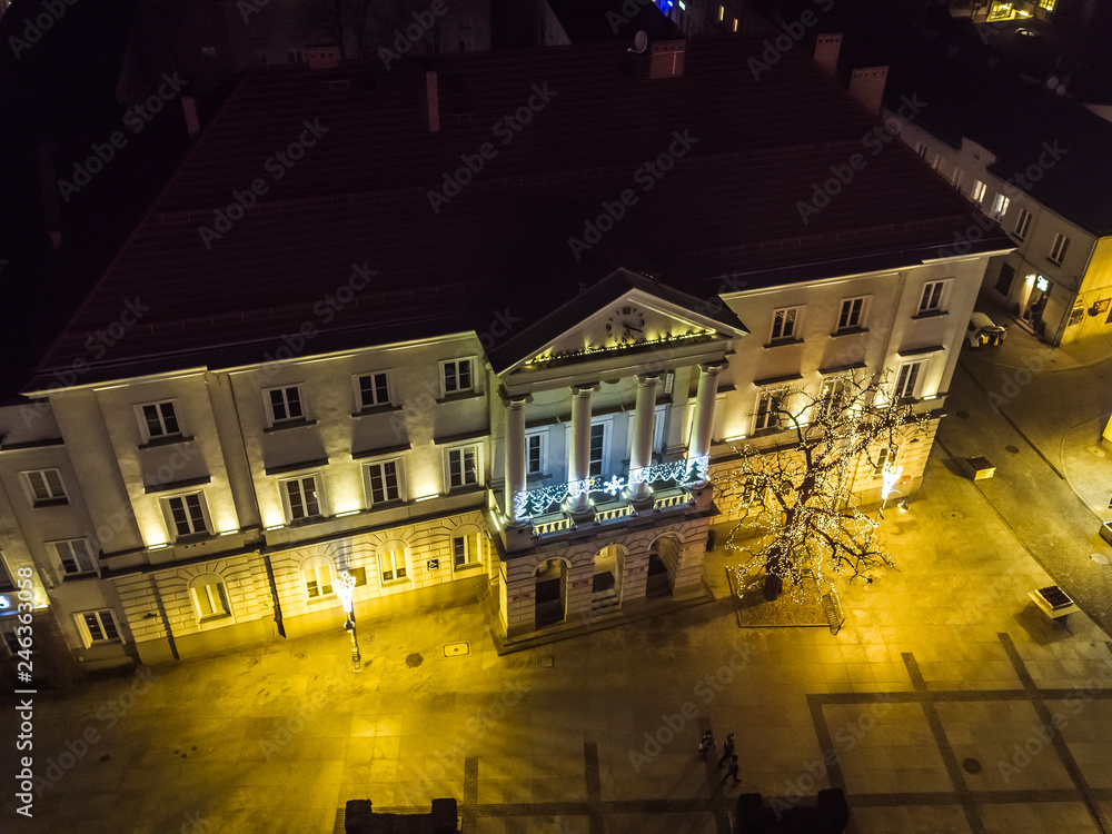Kielce Ratusz nocą