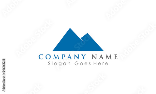 blue simple mountain logo