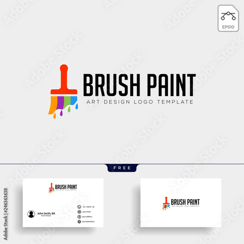 paint brush colorful logo template vector icon element photo