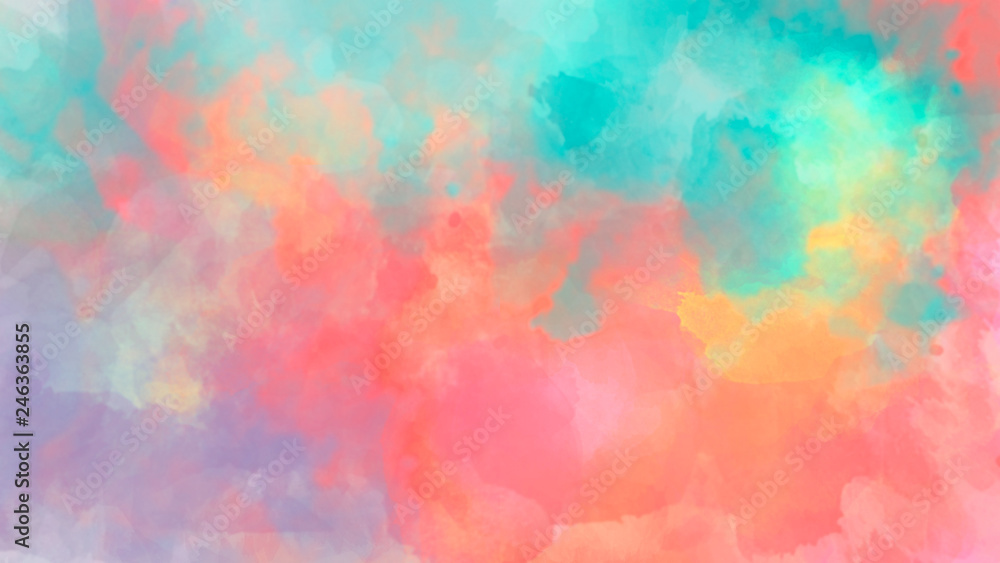 Abstract watercolor background in red and blue color. Brush stroke  illustration Stock Illustration | Adobe Stock