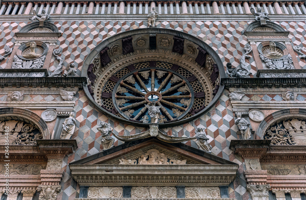 Church in Bergamo. Decoration Of Basilica Of Santa Maria Maggiore Bergamo In Italy.