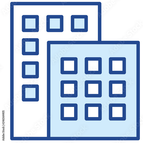Wohnhaus, Mehrfamilienhaus, Vector Icon Illustration