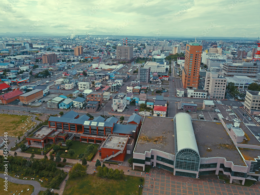 釧路市街地の上空 Stock Photo Adobe Stock