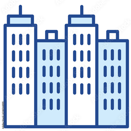 Wolkenkratzer, Skyline Vector Icon Illustration