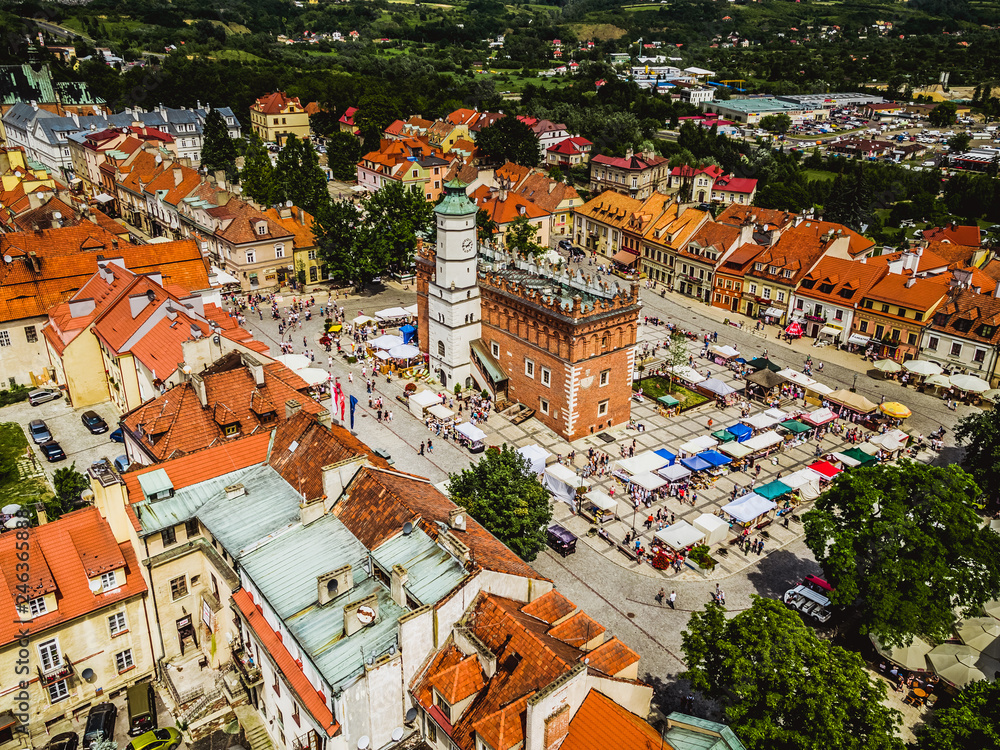 Sandomierz Ratusz z drona