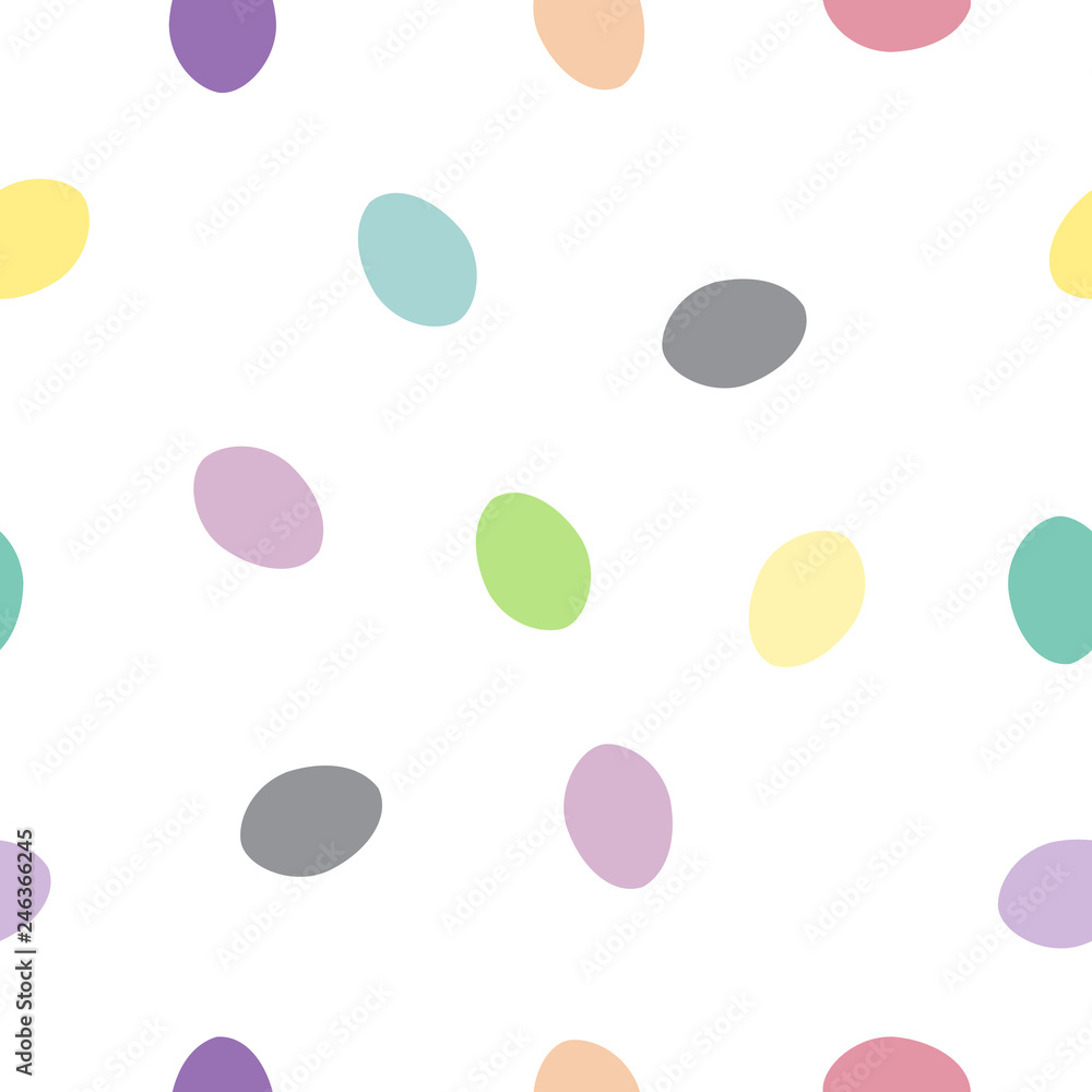 Seamless pattern colorful easter eggs on white, vector eps 10