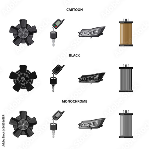 Isolated object of auto and part symbol. Collection of auto and car stock symbol for web.