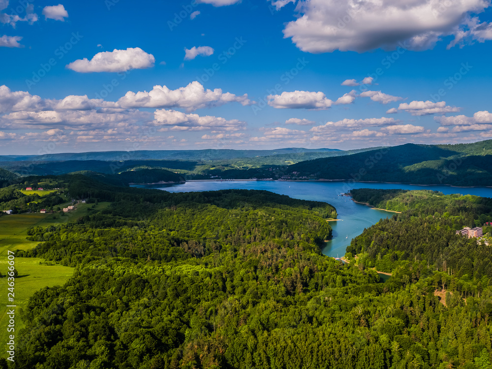 Jezioro Solińskie Bieszczady Panorama