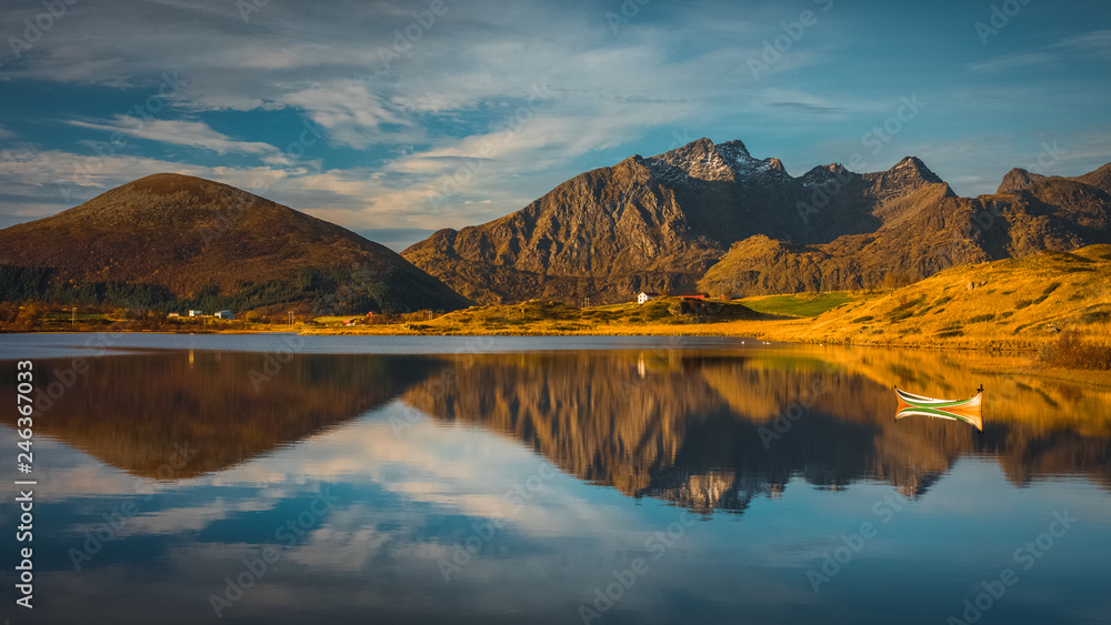 Lofoten landscape in autumn norway mountains Lofoten landscape in autumn norway mountains