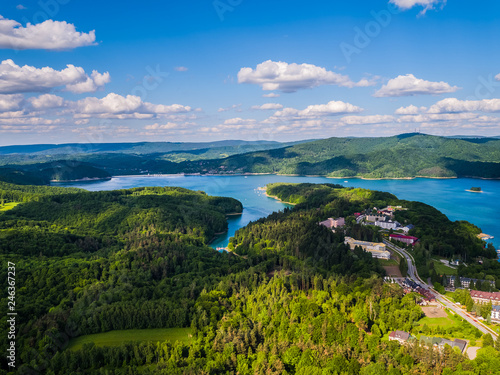 Obraz na płótnie Jezioro Solińskie Bieszczady Panorama w salonie