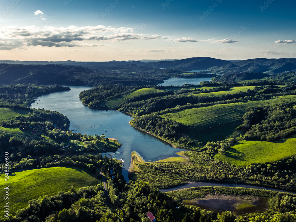 Jezioro Solińskie Bieszczady Panorama