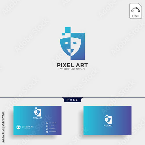 theater mask actor logo template vector icon element