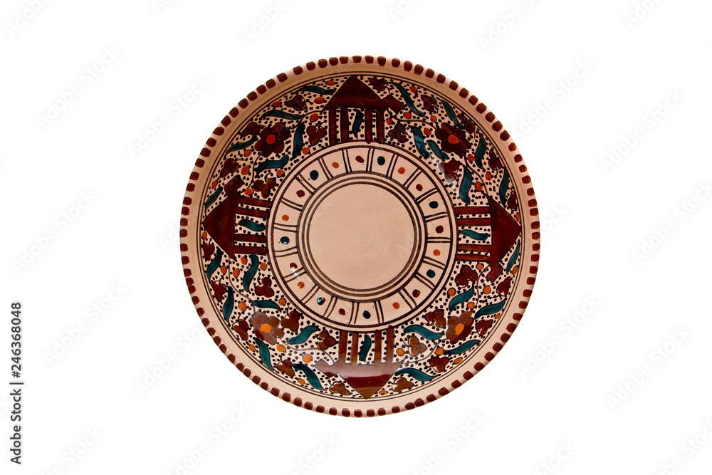 Obraz premium ceramic plate lying on a white background