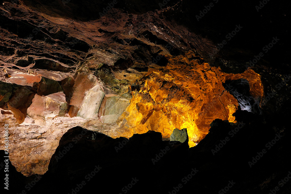 Lanzarote, Spanien, Kanarische Inseln, Cueva de los Verdes, laengster  Lavatunnel der Welt, Hoehle