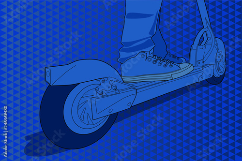 Detalle de un patinete eléctrico