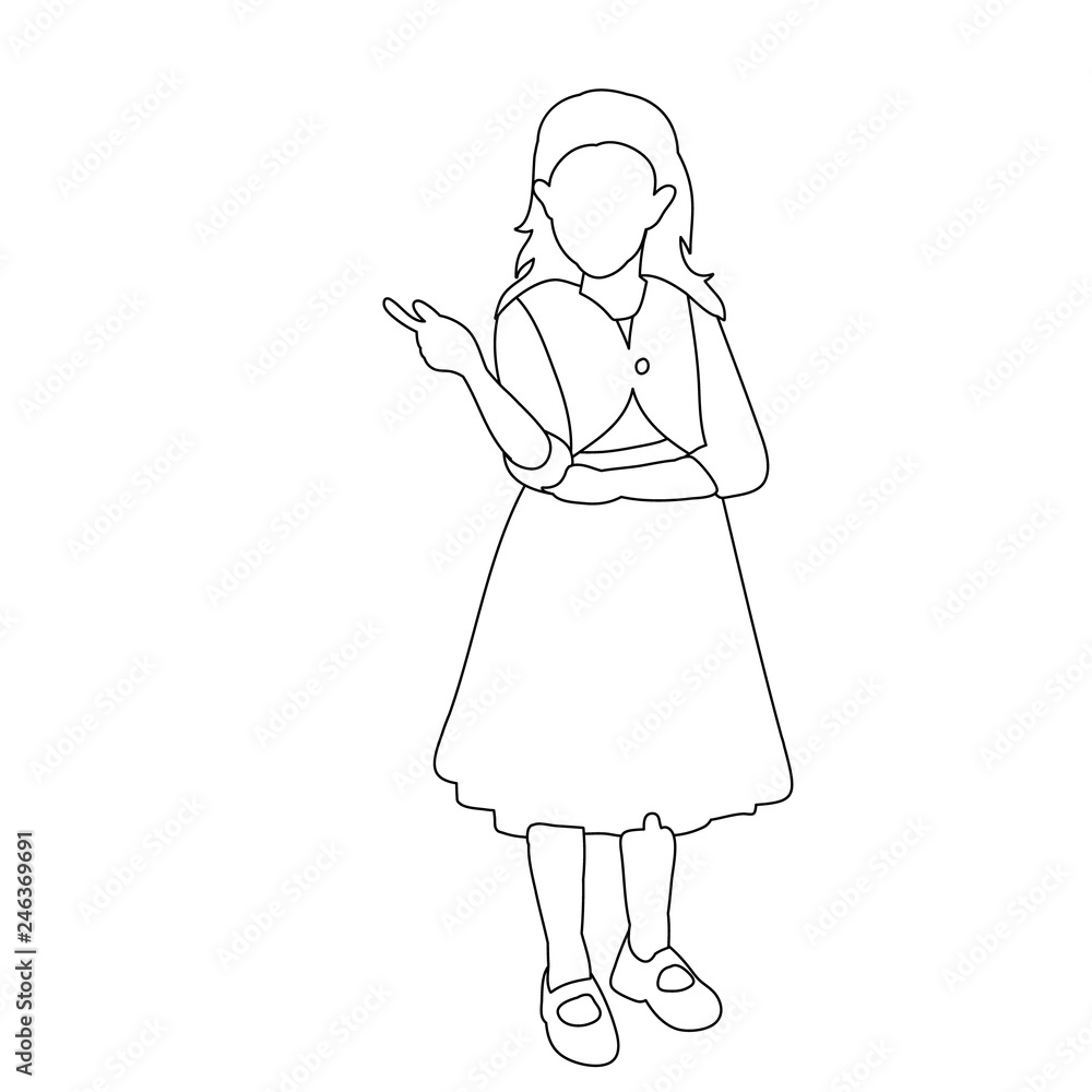 Illustration Of A Simple Sketch Of An Asian Girl On A White Background  Royalty Free SVG Cliparts Vectors And Stock Illustration Image 32405595