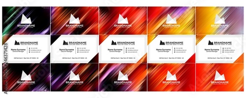 Vector modern creative and clean business card template, polygon background, flyer design, name card template. Corporate identity with abstract illustration. Vector company style for brandbook