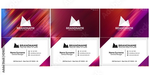 Vector modern creative and clean business card template, polygon background, flyer design, name card template. Corporate identity with abstract illustration. Vector company style for brandbook