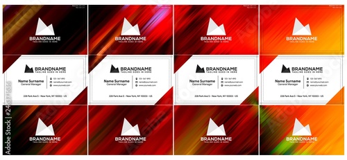 Vector modern creative and clean business card template, polygon background, flyer design, name card template. Corporate identity with abstract illustration. Vector company style for brandbook