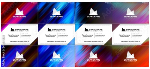 Vector modern creative and clean business card template, polygon background, flyer design, name card template. Corporate identity with abstract illustration. Vector company style for brandbook