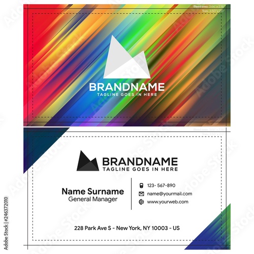 Vector modern creative and clean business card template, polygon background, flyer design, name card template. Corporate identity with abstract illustration. Vector company style for brandbook