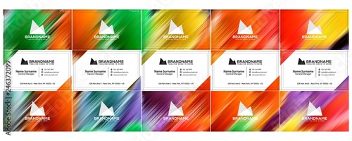 Vector modern creative and clean business card template, polygon background, flyer design, name card template. Corporate identity with abstract illustration. Vector company style for brandbook