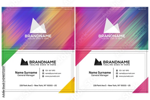 Vector modern creative and clean business card template, polygon background, flyer design, name card template. Corporate identity with abstract illustration. Vector company style for brandbook