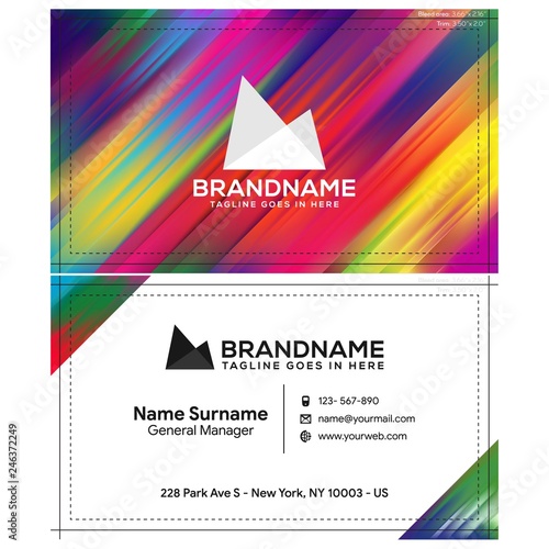 Vector modern creative and clean business card template, polygon background, flyer design, name card template. Corporate identity with abstract illustration. Vector company style for brandbook