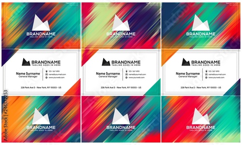 Vector modern creative and clean business card template, polygon background, flyer design, name card template. Corporate identity with abstract illustration. Vector company style for brandbook