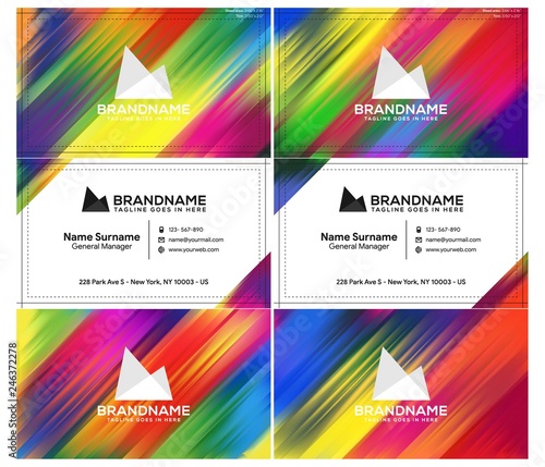 Vector modern creative and clean business card template, polygon background, flyer design, name card template. Corporate identity with abstract illustration. Vector company style for brandbook