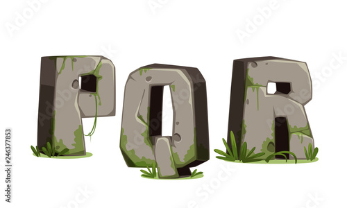 Alphabets made of stone for jungle theme part 6
