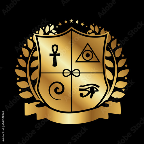 illustration - logo in the style of material design on the theme of mysticism and esotericism.
