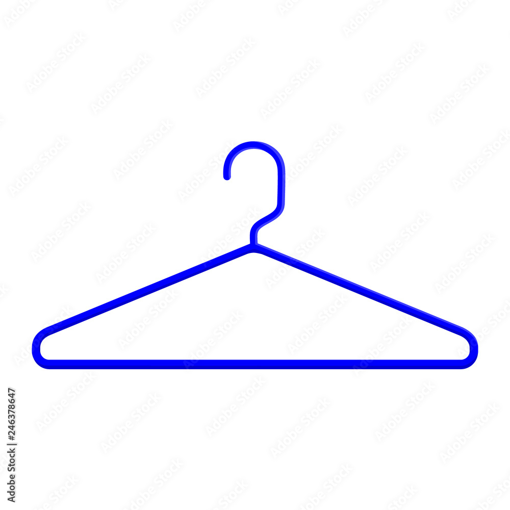 Plastic Blue Hanger vector icon isolated on white background