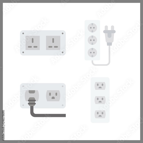 4 switch icon. Vector illustration switch set. socket icons for switch works
